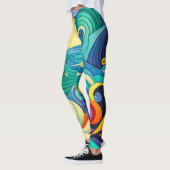 Abstrakte Sonnenbänke Art Illustration Leggings (Links)