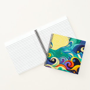 Abstrakte Sonnenbänke Art Illustration Notizblock