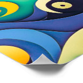 Abstrakte Sonnenbänke Art Illustration Poster (Ecke)