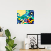 Abstrakte Sonnenbänke Art Illustration Poster (Heimbüro)