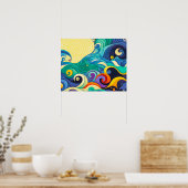 Abstrakte Sonnenbänke Art Illustration Poster (Küche)