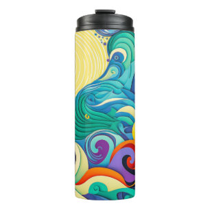 Abstrakte Sonnenbänke Art Illustration Thermosbecher
