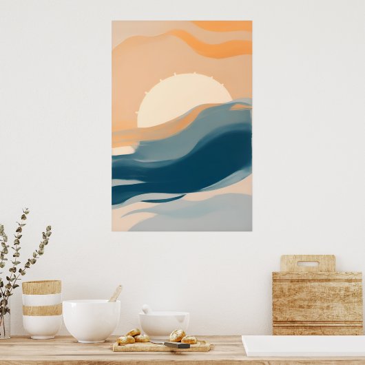 Abstrakte Sonnenbeleuchtung, minimalistischer Sonn Poster (Küche)