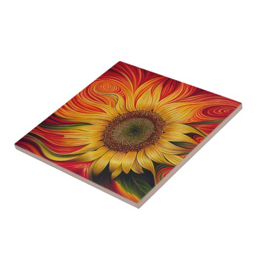 Abstrakte Sonnenblume Fliese (Seite)