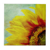 Abstrakte Sonnenblume Fliese (Vorderseite)