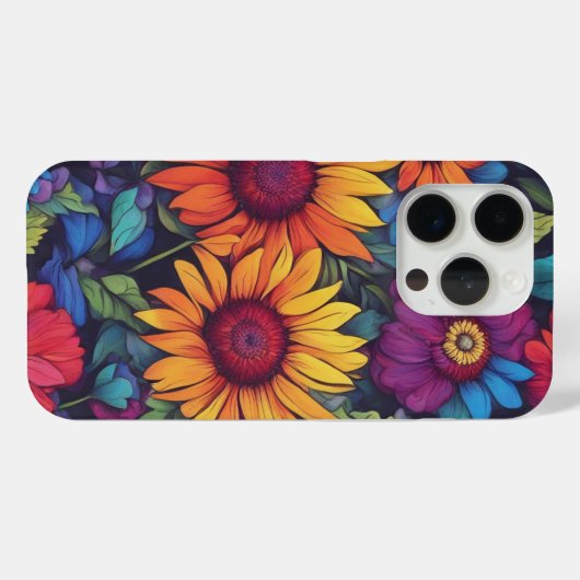 Abstrakte Sonnenblume - iPhone 15 Pro Hüllen (Rückseite (Horizontal))