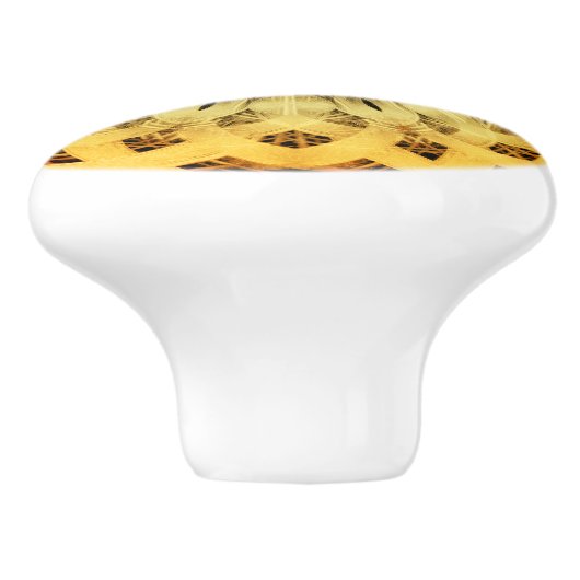 Abstrakte Sonnenblume Keramikknauf (Seitenansicht)