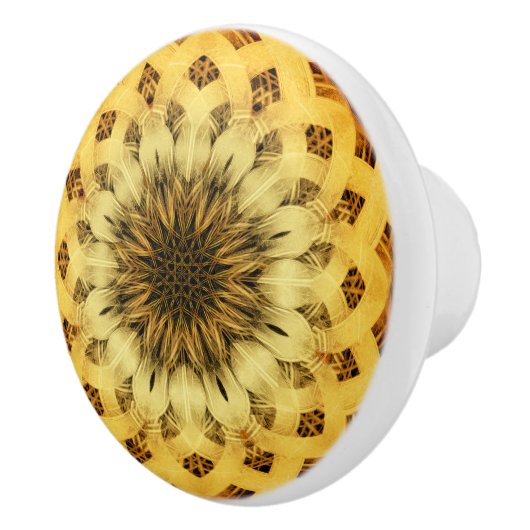 Abstrakte Sonnenblume Keramikknauf (Rechts)