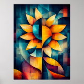 Abstrakte Sonnenblume Kunst - Geometrisches Blut i Poster (Vorne)