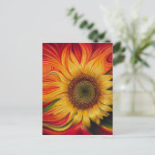 Abstrakte Sonnenblume Postkarte (Stehend Vorderseite)