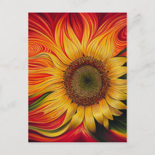 Abstrakte Sonnenblume Postkarte