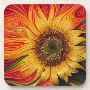 Abstrakte Sonnenblume Untersetzer