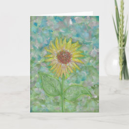 Abstrakte Sonnenblume Wasserfarbe Faltkarte Karte
