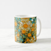Abstrakte Sonnenblumen 102 Kaffeetasse (VorderseiteRechts)
