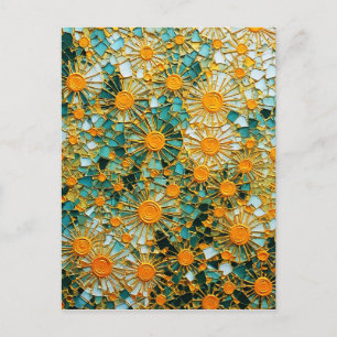 Abstrakte Sonnenblumen 102 Postkarte