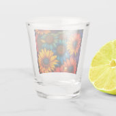 Abstrakte Sonnenblumen #339 - Schnapsglas (Rückseite)