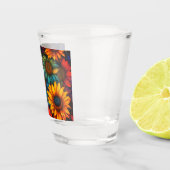 Abstrakte Sonnenblumen #339 - Schnapsglas (Rechts)