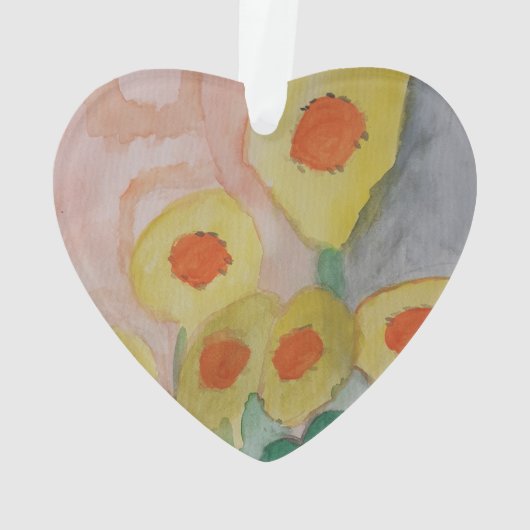 Abstrakte Sonnenblumen Akrylorische Ornamente (Rückseite)