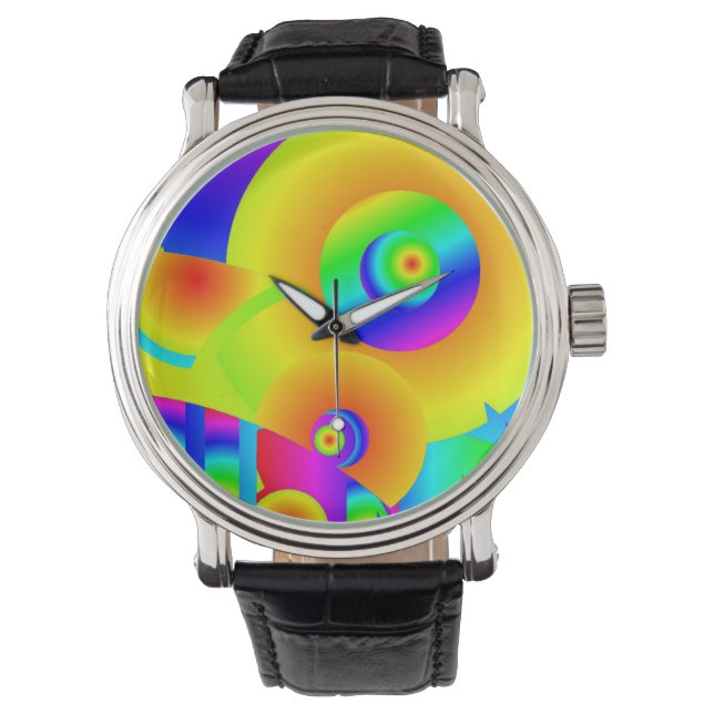 Abstrakte Sonnenblumen Armbanduhr (Vorderseite)
