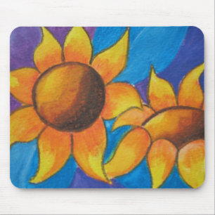 Abstrakte Sonnenblumen, die Mousemat malen Mousepad