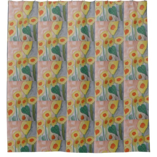 Abstrakte Sonnenblumen Duschvorhang (Vorderseite)