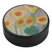 Abstrakte Sonnenblumen Eishockey Puck (3/4)