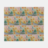 Abstrakte Sonnenblumen Fleece Blanket (Vorderseite (Horizontal))