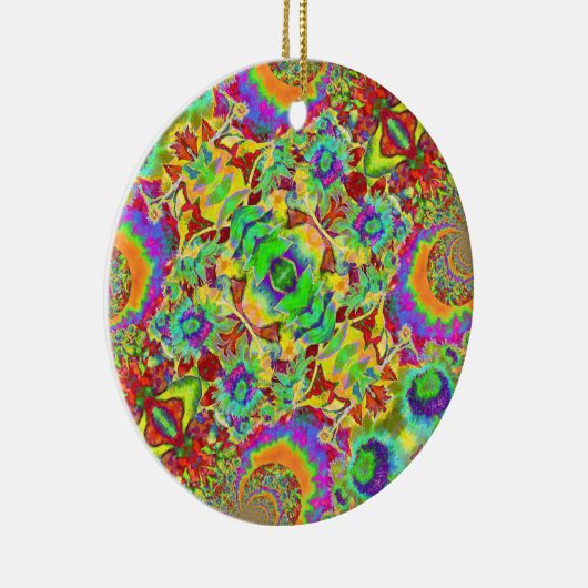 Abstrakte Sonnenblumen | Funky Retro-Blume Keramik Ornament (Rechts)