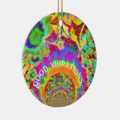 Abstrakte Sonnenblumen | Funky Retro-Blume Keramik Ornament (Rechts)