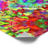 Abstrakte Sonnenblumen | Funky Retro-Blume Poster (Ecke)