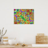 Abstrakte Sonnenblumen | Funky Retro-Blume Poster (Küche)