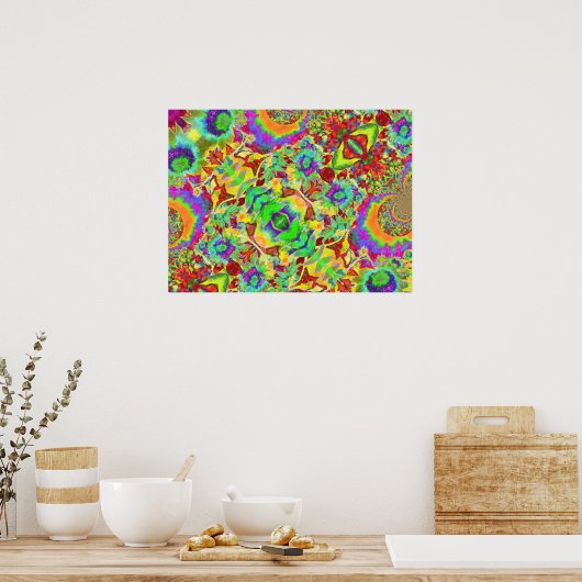 Abstrakte Sonnenblumen | Funky Retro-Blume Poster (Küche)