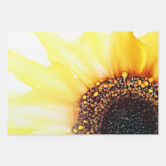 Abstrakte Sonnenblumen Geschenkpapier Set (Vorderseite 3)