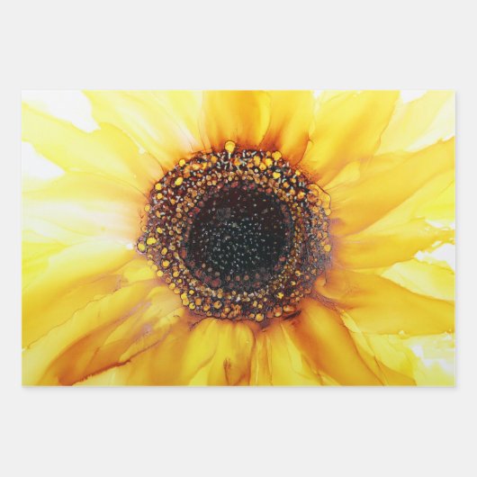 Abstrakte Sonnenblumen Geschenkpapier Set (Vorderseite 2)