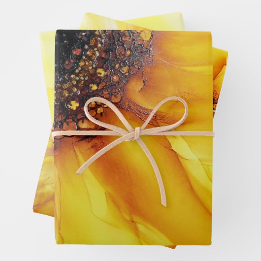Abstrakte Sonnenblumen Geschenkpapier Set (Beispiel)