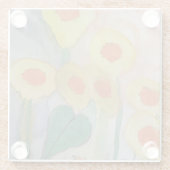 Abstrakte Sonnenblumen Glasuntersetzer (Rückseite)