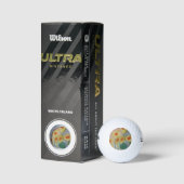 Abstrakte Sonnenblumen Golfball (Verpackungen)