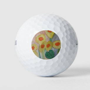 Abstrakte Sonnenblumen Golfball