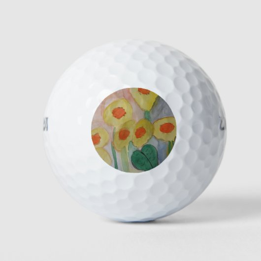 Abstrakte Sonnenblumen Golfball (Vorderseite)