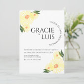 Abstrakte Sonnenblumen Grüne Blumenhochzeit Einladung (Stehend Vorderseite)