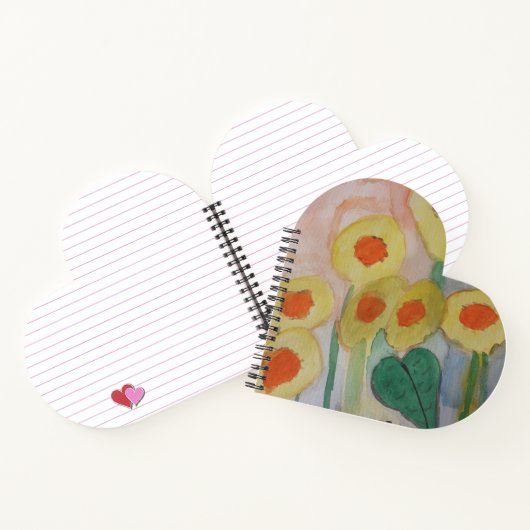 Abstrakte Sonnenblumen Herzbuch Notizblock (Innenseite)