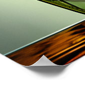 Abstrakte Sonnenblumen in Glasvase Poster (Ecke)