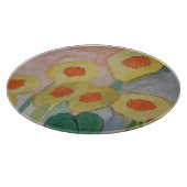 Abstrakte Sonnenblumen Kellerbrett Schneidebrett (Ecke)