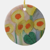 Abstrakte Sonnenblumen Keramik Ornament (Hinten)