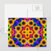 Abstrakte Sonnenblumen Kunst Postkarte (Vorne/Hinten)