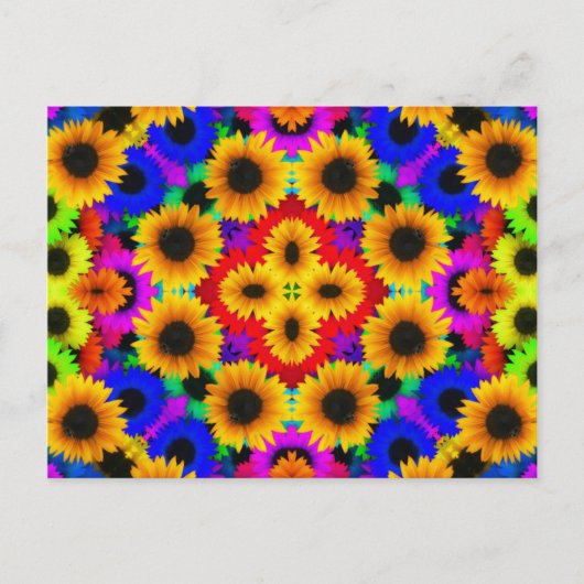 Abstrakte Sonnenblumen Kunst Postkarte (Vorderseite)