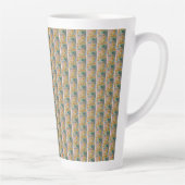 Abstrakte Sonnenblumen Latte Tasse (Rechts)