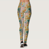 Abstrakte Sonnenblumen Leggings (Rückseite)