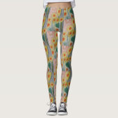 Abstrakte Sonnenblumen Leggings (Vorderseite)