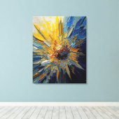Abstrakte Sonnenblumen Leinwanddruck (Insitu (Holzboden))
